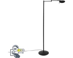 TRIO Leuchten - Vloerlamp met dimmer - 1 lichts - H 1220 mm - Zwart