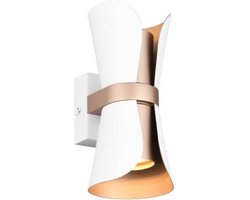 Trio Leuchten - Wandlamp Coat H 21 cm wit goud
