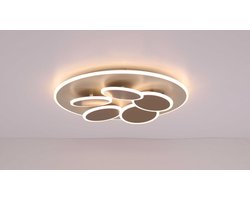 Trio Mandala plafondlamp - Moderne gelaagde zandkleurige LED plafondlamp met afstandsbediening