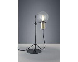 Trio Nacho tafellamp - bureaulamp - zwart met goud - E14 fitting - nostalgisch - industrieel