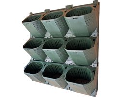 Trio Planter set (x3) - Inclusief bevestiging - Verticale tuin met watersysteem - Hangende bloempot - Plantenbakken voor buiten - Verticale moestuin - Geschikt voor Balkon en Muur