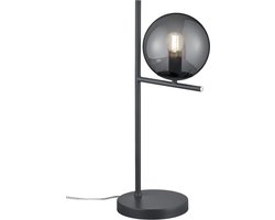 TRIO PURE - Tafellamp - Antraciet - excl. 1x E14 28W - Rookkleurig glas