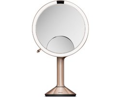 Trio Sensor Spiegel, Touch Control, Oplaadbaar, 20 cm, Roségoud - Simplehuman