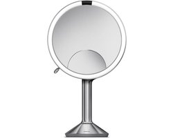 Trio Sensor Spiegel, Touch Control, Oplaadbaar, 20 cm, Zilver - Simplehuman
