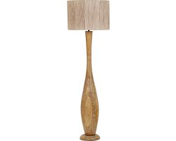 TRIO TOBA - Vloerlamp - Natuurlijk - excl. 1x E27 4 W - Voetschakelaar