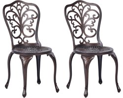TRIORA - Tuinstoel set van 2 - Bruin - Aluminium