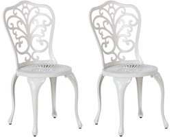 TRIORA - Tuinstoel set van 2 - Gebroken wit - Aluminium