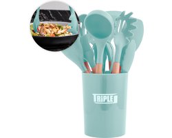 Triple J® Keukengerei houder - Kookgerei - Hittebestendig - BPA-vrij - 11-delig - Groen