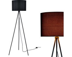 Tripod lamp 150 cm staande lamp vloerlamp E27 zwart