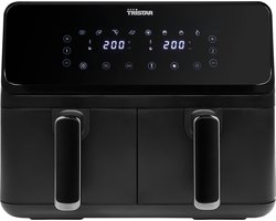 Tristar Airfryer XXL FR-9026 - 2 x 4 liter -Digitale Heteluchtfriteuse - PFAS vrij - Dubbele Airfryer met twee onafhankelijke kookzones - 8 programma's - Zwart