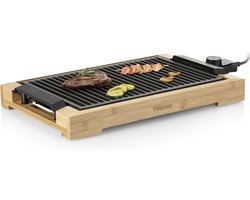 Tristar Bakplaat & Elektrische Grill BP-2785 – Elektrische barbecue & Grillplaat – Voor binnen en buiten - Bamboe