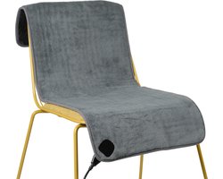 Tristar BW-4772 Elektrisch stoeldeken - Warmtedeken - Wasmachinebestendig - Anti-slip - 110 x 40cm - Fleece -Grijs - Verwarmd Onderrug - Voor 1 stoel/persoon