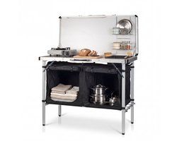 Tristar Campingkeuken – Opvouwbaar - 100x50cm – Met Gootsteen – Aluminium Frame - Campingkast en Buitenkeuken – Inclusief Draagtas – Verstelbare Poten - KI-0825