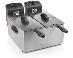Tristar Frituurpan 6 liter - FR-6937 - Dubbele Frituese 2x 1800W - Pannen apart te bedienen, koud zone - RVS