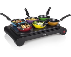 Tristar Gourmetset BP-2827 - 1000W - Wokset / Pannenkoekenmaker 6 personen - Incl 6 pannetjes, spatels - PFAS-Vrij