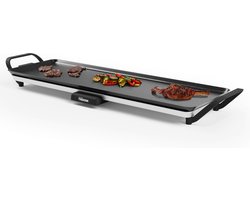 Tristar Grillplaat BP-2668 - Tafelgrill L: 70 x 23 cm - Voor binnen en buiten - BPA Free - Gourmet bakplaat voor op tafel - 6 tot 8 personen - Met regelbare thermostaat - Anti-aanbaklaag - Zwart