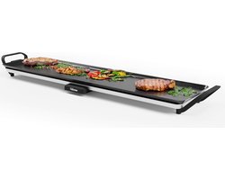 Tristar Grillplaat BP-2669 - Tafelgrill XL 90 x 23 cm - Voor binnen en buiten - BPA Free - Gourmet bakplaat voor op tafel - 10 personen - Met regelbare thermostaat - Anti-aanbaklaag - Zwart
