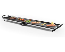 Tristar Grillplaat BP-2670- Tafelgrill XXL: 100 x 23 cm - Voor binnen en buiten - BPA Free - Gourmet bakplaat voor op tafel - 10 tot 12 personen - Met regelbare thermostaat - Anti-aanbaklaag - Zwart