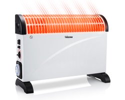 Tristar KA-5914 Convector Kachel - 3 warmtestanden 750W/1250W/2000W, Timer - Regelbare Thermostaat, Geruisloos en Compact - Veilig met Oververhittingsbeveiliging - Wit