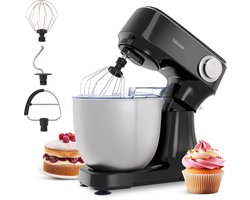Tristar Keukenmachine 800W - Keukenrobot 4,5L - RVS mengkom - 12 programma's - Zwart