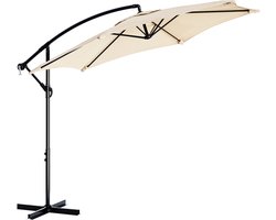 Tristar PA-7906 - Zweefparasol - 300cm Rond - Tuin & Balkon - Waterdicht - Verstelbare Hoogte - Incl. kruisvoet & Beschermhoes - Beige
