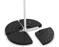 Tristar Parasolvoetgewichten- PA-7907 - 100x100cm - 4 Tegels - Parasoltegels voor Kruisvoet - Vulbaar tot 52 Liter - Zwart