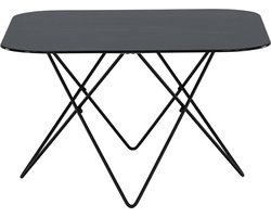 Tristar salontafel 80x80 cm glas zwart marmor decor.