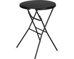 Tristar Statafel - Bartafel - 80 x 110 cm - Opvouwbaar - Stalen Frame - Inclusief Polyester Tafelrok - Hoes - Zwart