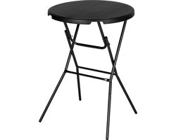 Tristar Statafel - Bartafel - Set van 2 - 80x110 cm - Opvouwbaar - Metalen Frame - Inclusief 2 Tafelrokken - Zwart - TA-0877