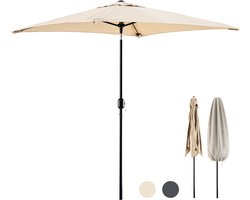 Tristar Stokparasol - Vierkant - 200x200cm - Balkon & Tuin - Waterdicht - Verstelbare Hoogte - Kantelbaar - Incl. Beschermhoes - PA-7902 - Beige