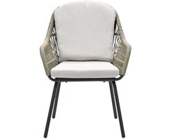 Triton dining fauteuil - carbon black - rope donker zand - desert sand