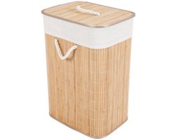 Tritorelia Bamboe Wasmand Met Deksel - Incl. uitneembare waszak