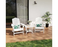 Triumpunpre 2x Tuinstoel Kikkerstoel Wit - Outdoor Lounge Stoel met Hoge Rugleuning & Armleuningen - Stevige Buitenstoel voor Tuin, Terras, Balkon, Zwembad - 75,5x80,5x91,5 cm - Modern Design