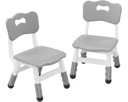 Triumpunpre - Kinderstoelen Set van 2 – In hoogte verstelbaar – Draagvermogen 82 kg – Voor thuis, kinderopvang of klaslokaal – Donkergrijs