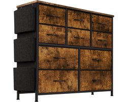 Triumpunpre - Ladekast - Met 10 Lades - metalen frame Stoffen Opbergkast - Voor Slaapkamer Hal Entree Woonkamer - Tijgerprint Bruin