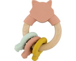 Trixie Activiteitenring van Hout en Silicone - Mrs. Cat - Eerste Speelgoed voor Baby - Kraamcadeau - Baby cadeau