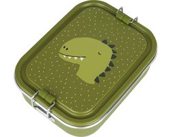 Trixie Brooddoos klein - Mr. Dino - RSV Lunchbox voor kinderen - Makkelijk te openen Broodtrommel - Groen
