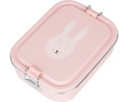 Trixie Brooddoos klein - Mrs. Rabbit - RSV Lunchbox voor kinderen - Makkelijk te openen Broodtrommel - Roze