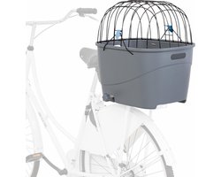 Trixie - Fietsmand voor Bagagedrager met Draadkoepel - Kunststof - Grijs - 46X36X47 cm