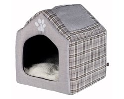 Trixie - Hondenmand - Relax Iglo - Hondenhuis Silas - Grijs/Crème - 40X40X45 cm