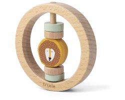 Trixie Houten Ronde Rammelaar - Mr. Lion- Eerste speelgoed baby - Kraamcadeau - Voor Jongens & Meisjes