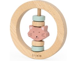 Trixie Houten Ronde Rammelaar - Mrs. Cat - Eerste speelgoed baby - Kraamcadeau - Voor Jongens & Meisjes