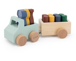 Trixie Houten Speelgoed - Auto met aanhangwagen - Speelgoedauto - Met dieren - Vanaf 1,5 jaar - Voor Jongens en Meisjes - FSC