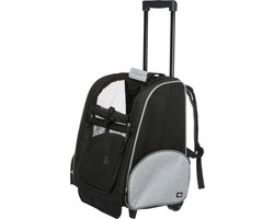 Trixie Reismand Trolley - Kleine Hond en Kat - Zwart Grijs - tot 8 kg - 36 x 27 x 50 cm