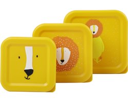 Trixie Set van 3 snackdoosjes – Mr. Lion – 3-delige Snackbox – Makkelijk te openen – Ideaal voor kinderen