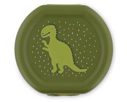 Trixie Set van twee snackdoosjes met clip - Mr. Dino - Makkelijk te openen – BPA-vrij – Voor School en Onderweg