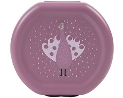 Trixie Set van twee snackdoosjes met clip - Mrs. Peacock - Makkelijk te openen - BPA-vrij - Voor school en onderweg