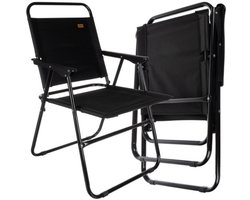 Trizand Klapstoel - zwart - 80 x 49 x 52 cm - tot 150 kilo - opvouwbaar - visstoel/campingstoel