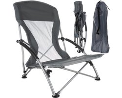 Trizand Opvouwbare Stoel - Comfortabele en Draagbare Campingstoel, Grijs