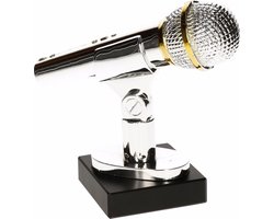 Trofee - Zang/zing/voice - winnaar - award/prijs - Microfoon - Karaoke - beste zanger- 15cm